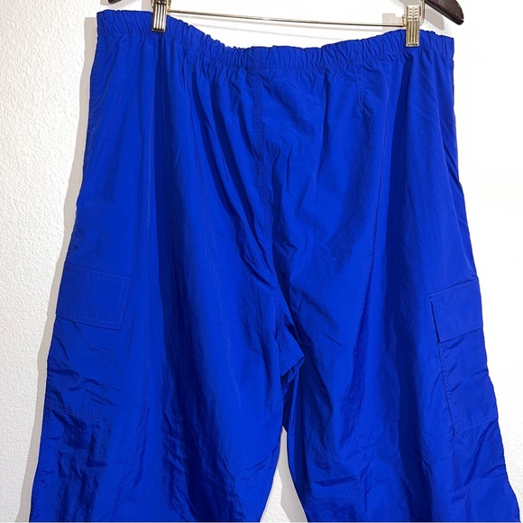 Pink Victoria Sercret Blue Elastic Waist Wide Leg Cargo Pants Size XXL w/Pockets - Picture 5 of 16